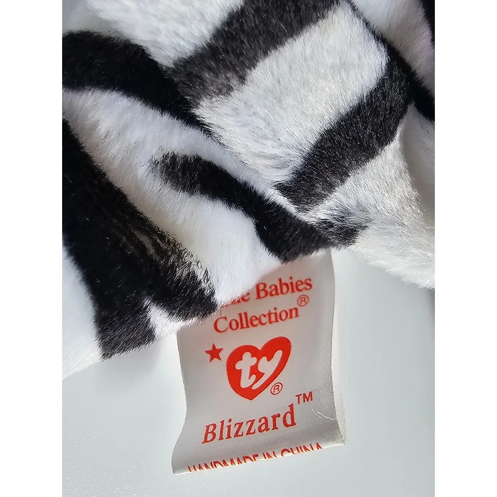 Ty Beanie Babies Blizzard White Tiger Plush 1996 Blue Eyes Heart Tag 4163